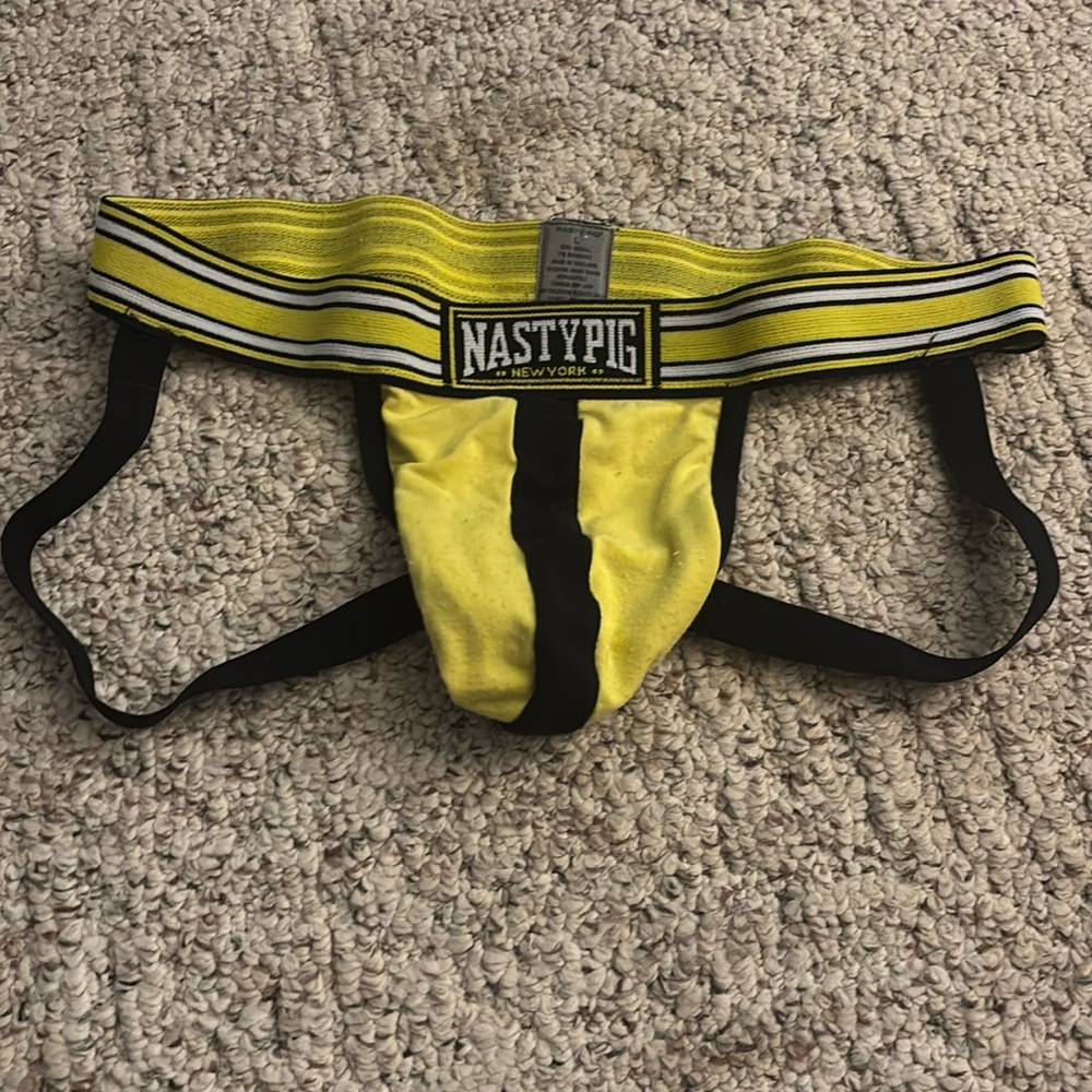 Nasty pig jockstrap in a beautiful yellow size large